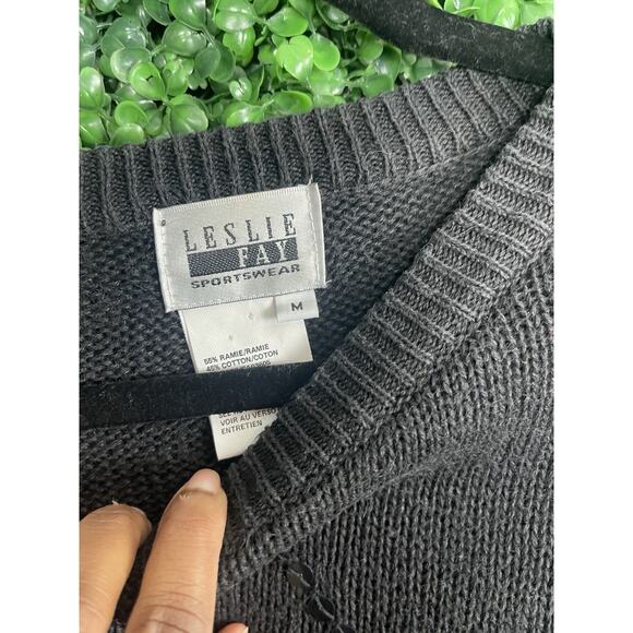 Vintage Leslie Fay Knit Sequins Sweater Holiday Sz M Tunic Christmas Sweater - Picture 9 of 10